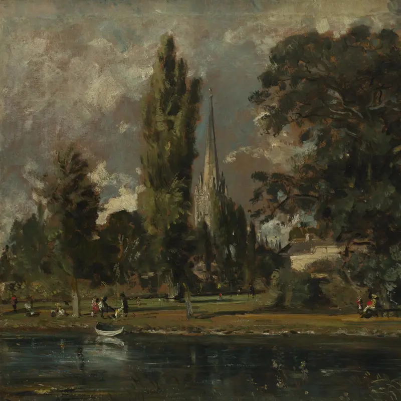 Salisbury Cathedral and Leadenhall from the River Avon